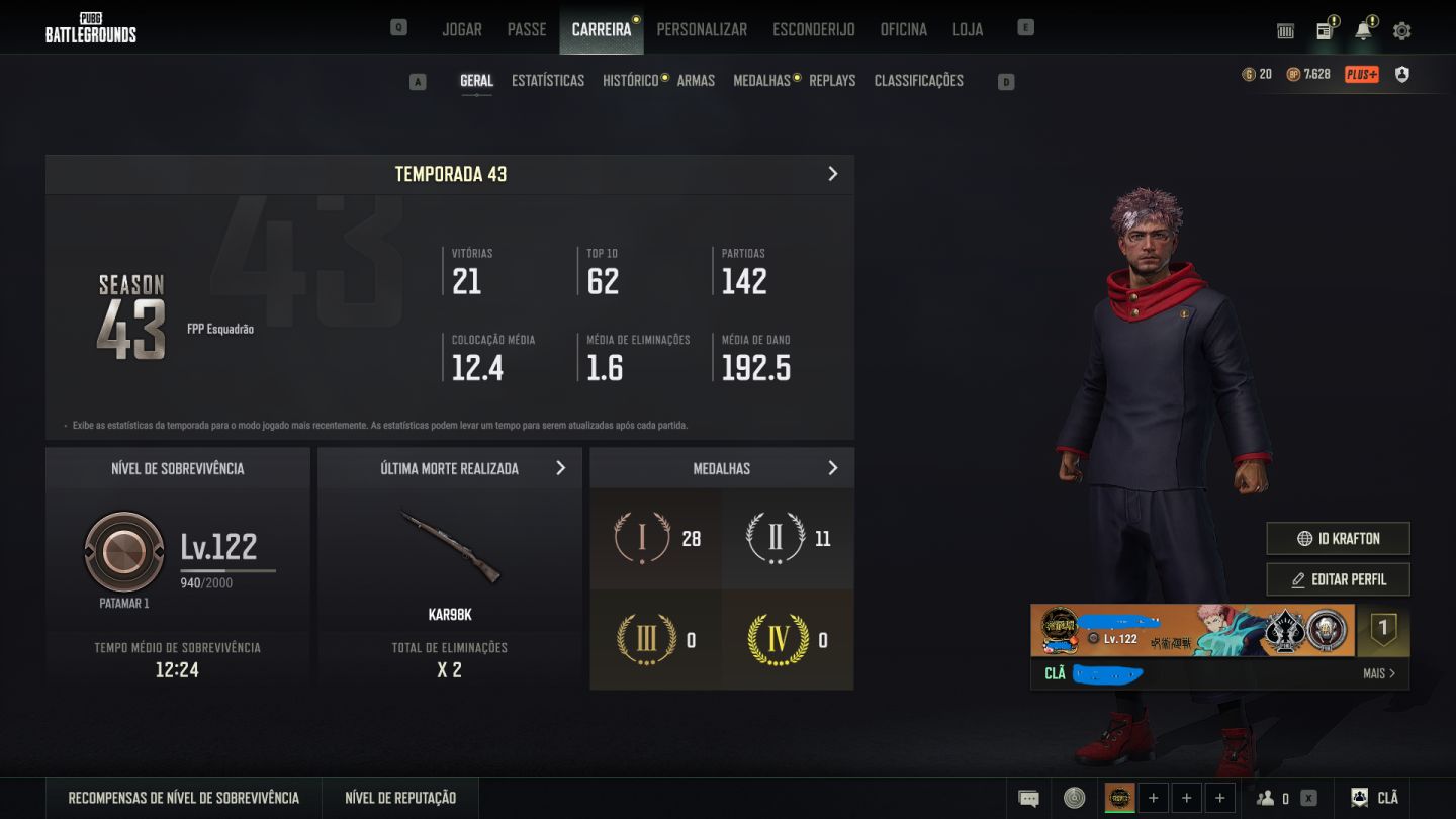 CONTA PUBG STEAM - BERYL SUKUNA LV3 + COMPETIDOR GALSYA LV1