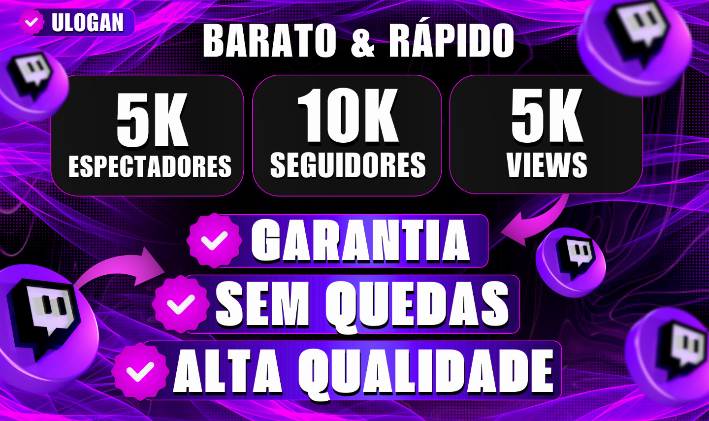 Twitch Viewers | 1 HORA | 24 HORA | 7 DIAS | 1 MÊS - ESPECTADORES BRASIL