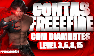 CONTA FREE FIRE LV15 + 300 DIAMANTES + TROCA NICK + REI CAVEIRA