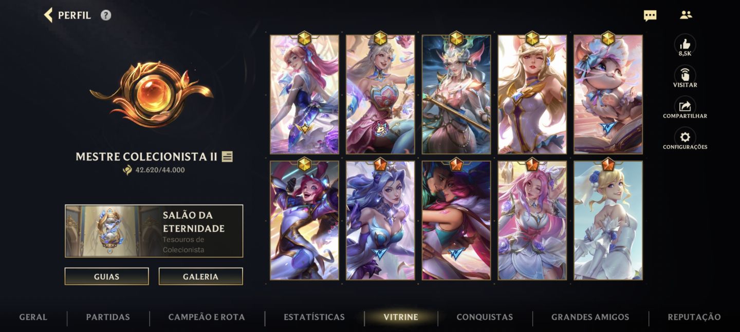 Conta WILDRIFT +210 skins SUPORTE/FADAS/SKINS MÍTICAS +7K GASTOS
