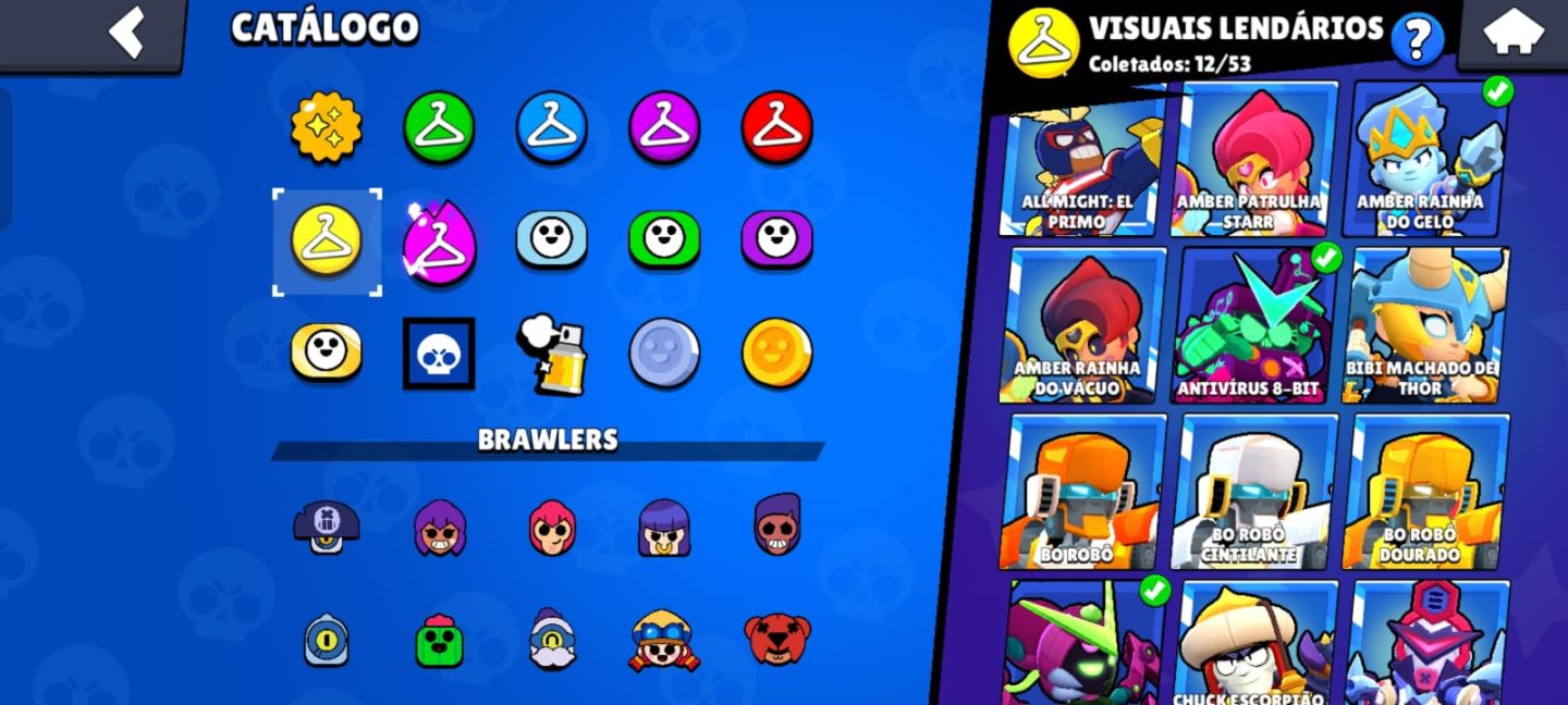 CONTA BRAWL STARS com 57k de troféu,com muitas skin raras e exclusiva