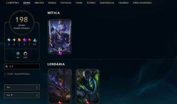 Conta LOL, full champs, lvl 398, 198 skins - Quase todas Skins e Cromas do Zed