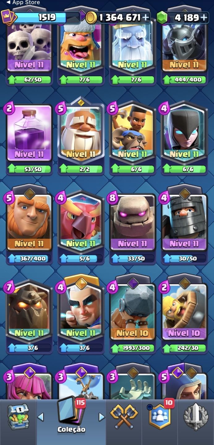 CONTA CLASH ROYALE OG 9 ANOS - 10k TROFÉUS + 1.3M OURO + 4.1k GEMAS, MUITAS EVO