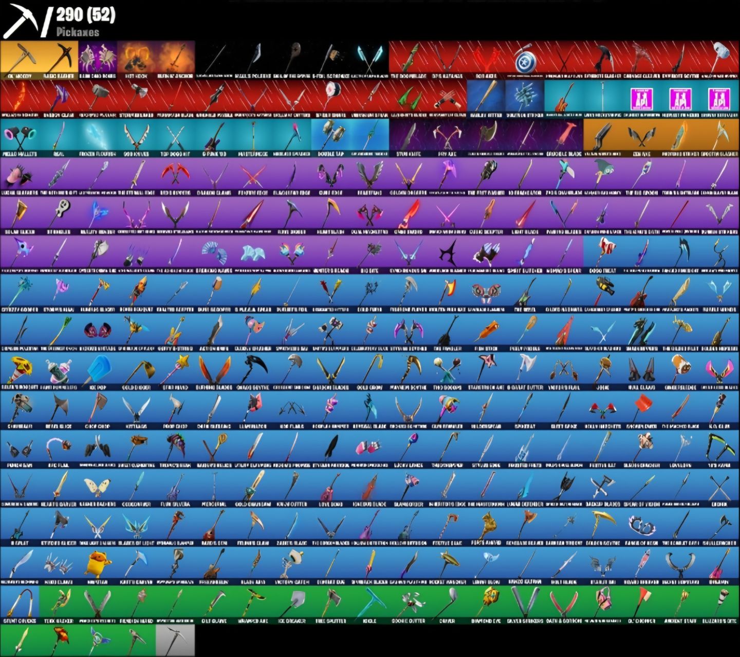 (REVENDA) Conta de Fortnite TRYHARD! [ 292 skins + 290 picaretas + 176 emotes ]