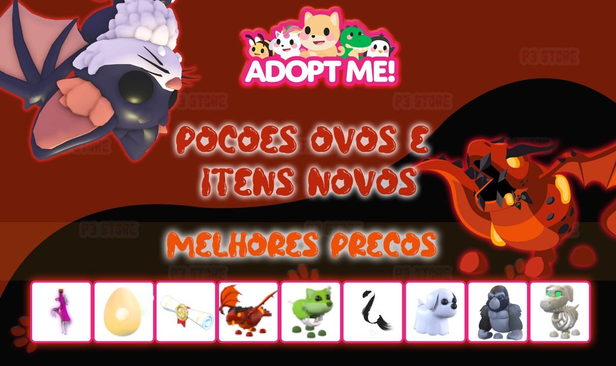 Adopt Me Pets - Combos de Ovos, Poção, Certificado e Itens novos - Melhor Preço!