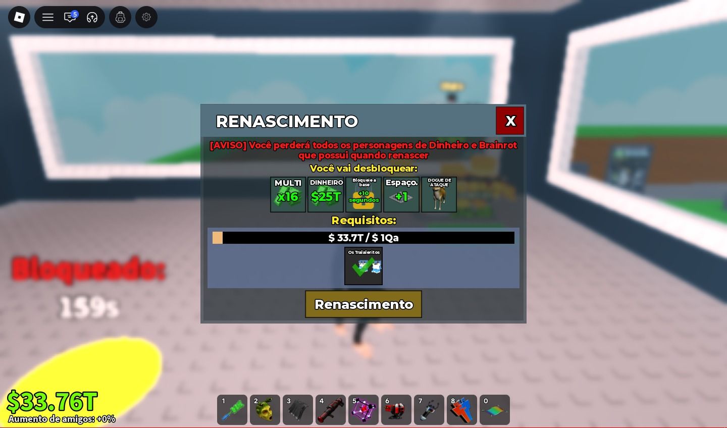 Conta evoluida Steal a Brainrot ( Roube um Brainrot )