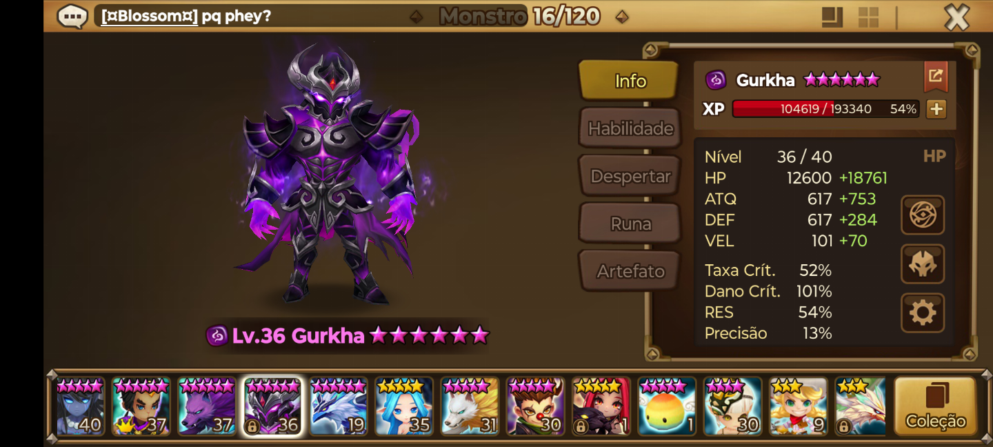 Conta iniciante Summoners war 2 NAT LD Son Zhang Lao + Ghurkha