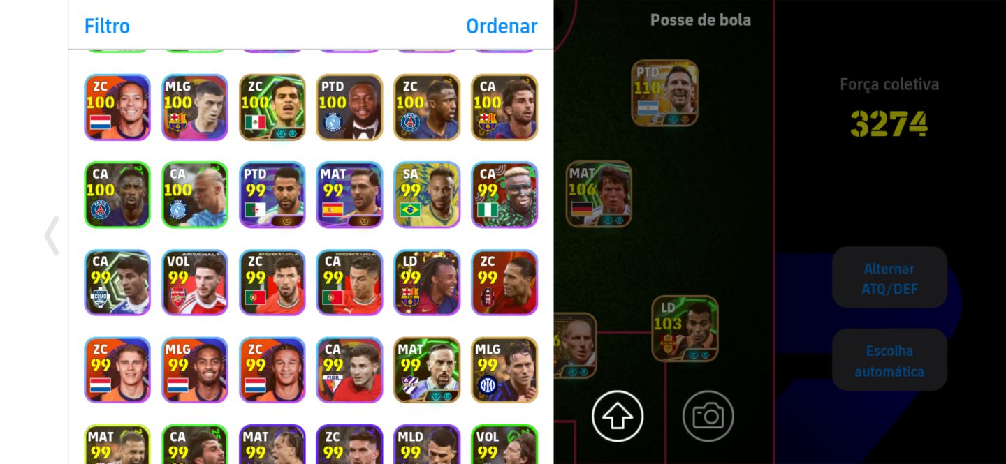 CONTA BRABA EFOOTBALL 3272 MESSI 111 RUMMENIGGE 108 CR7 108 RODRI 107 NEUER 107