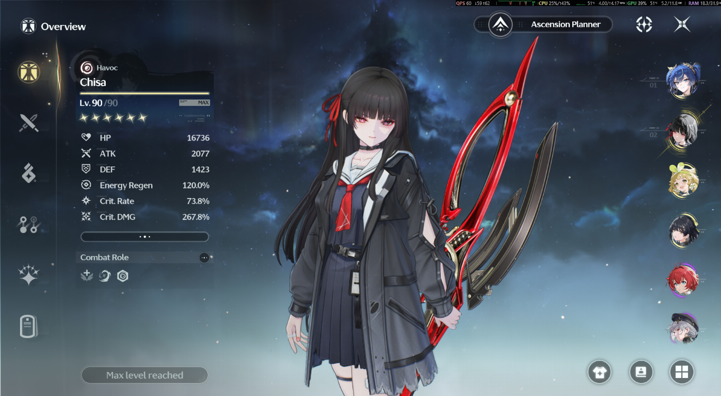 CONTA RANK 70 WUWA IUNO S6R2 + CHISA S0R1+Cartethyia S0R1