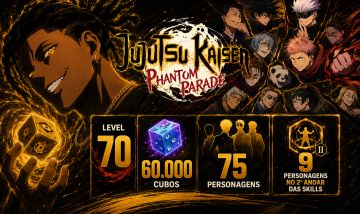 CONTA ENDGAME - JUJUTSU KAISEN PP | CONTA LV 70 | 75 PERSONAGENS | 60% DESCONTO