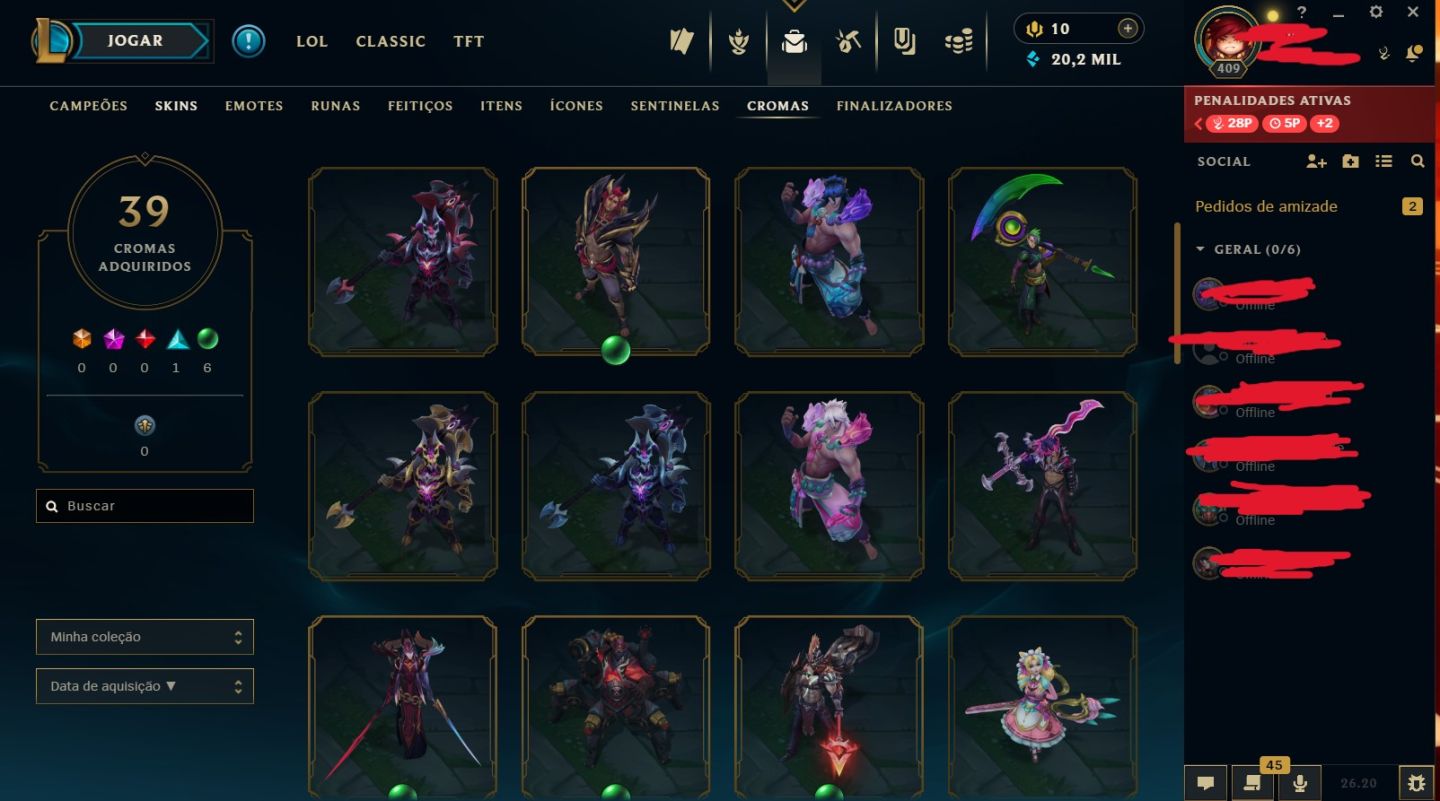 CONTA LOL LVL 409 | 142 SKINS | LUX ELEMENTALISTA + DJ SONA| OURO 3 | ÚNICO DONO