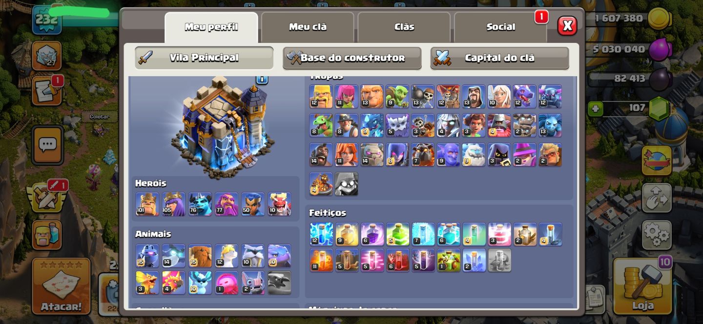 Conta clash of cans cv 18 em acc 8ballpool