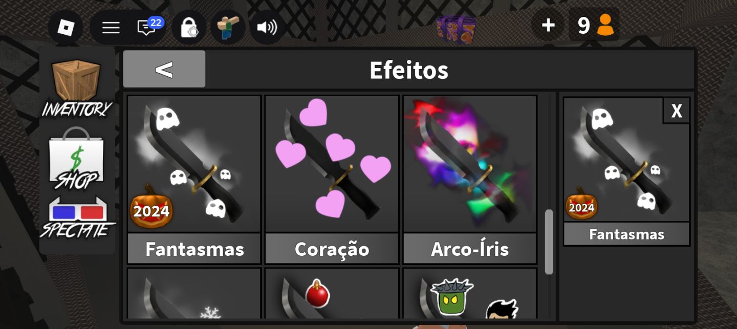 CONTA DE ROBLOX COM MUITA SKINS E UPADA NO MM2