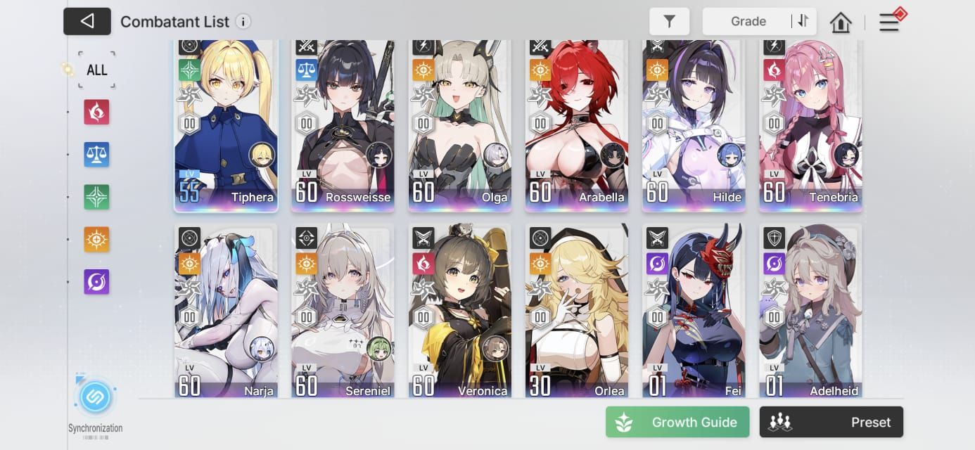 Conta Lvl 58+ Chaos Zero Nightmare - 3 Limitados & seus Parceiros - 16 SSR
