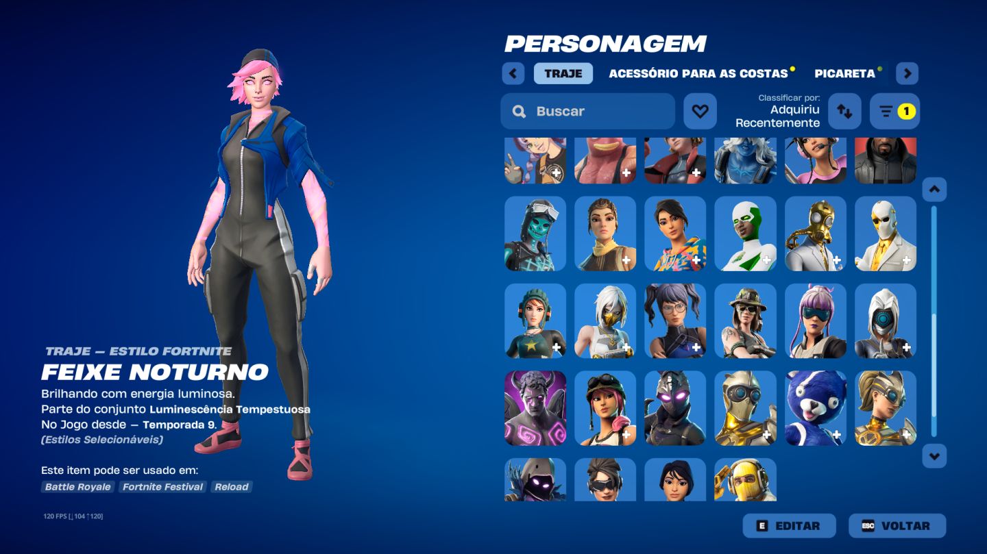 Conta Fortnite com diversas skins