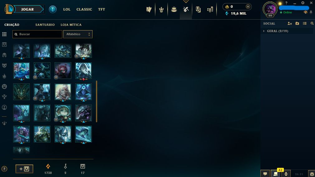 CONTA LOL MESTRE 4 PDL - NIVEL 99, 20K ESSENCIA AZUL | MMR alto |