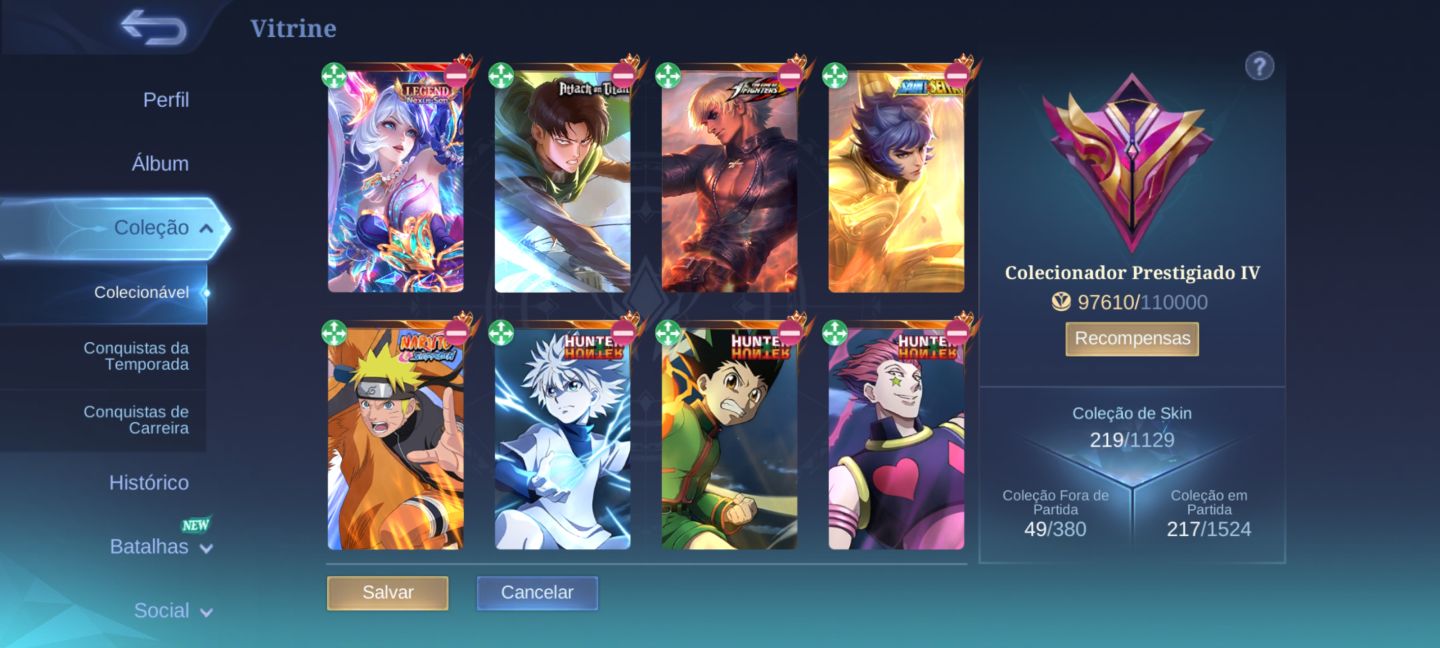 CONTA MOBILE LEGENDS GEMADA COLAB ANIMES