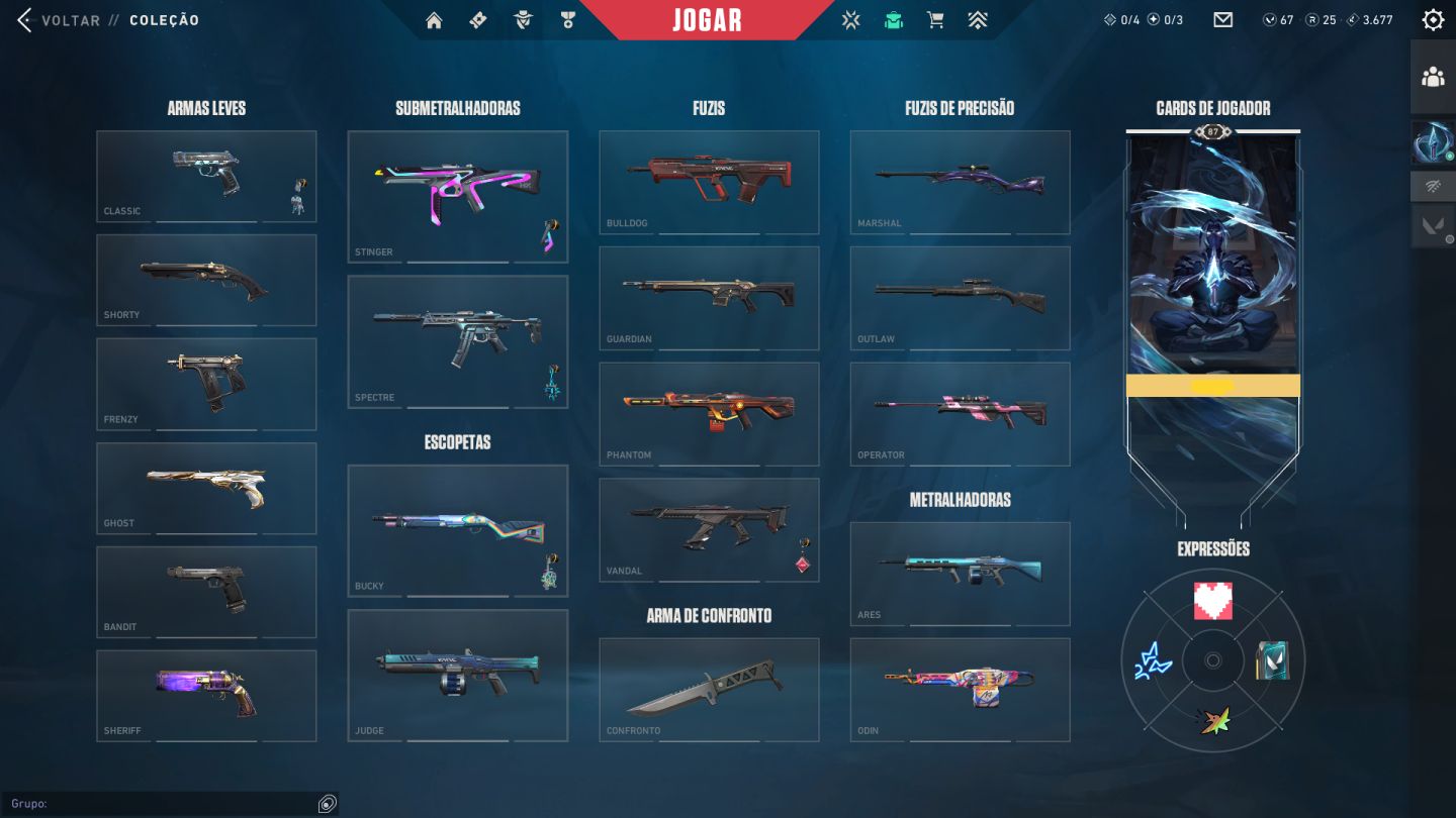 1 x CONTA DE VALORANT FULL ACESSO, COM 9 VANDAL, 8 FACAS, 5 PHANTOM E MAIS SKINS
