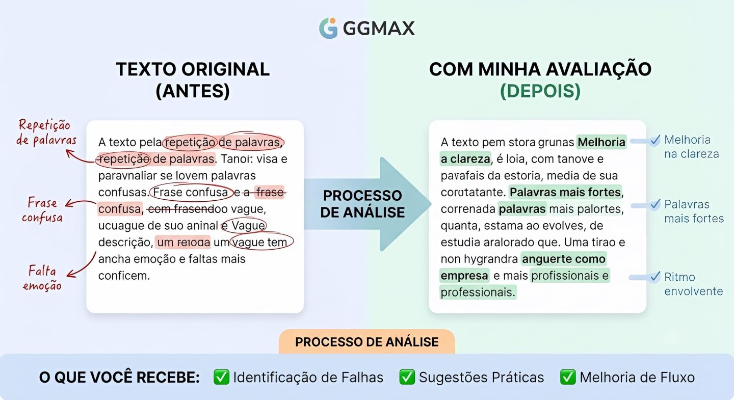 Avaliação Crítica e Feedback de Textos, Redações ou E-books