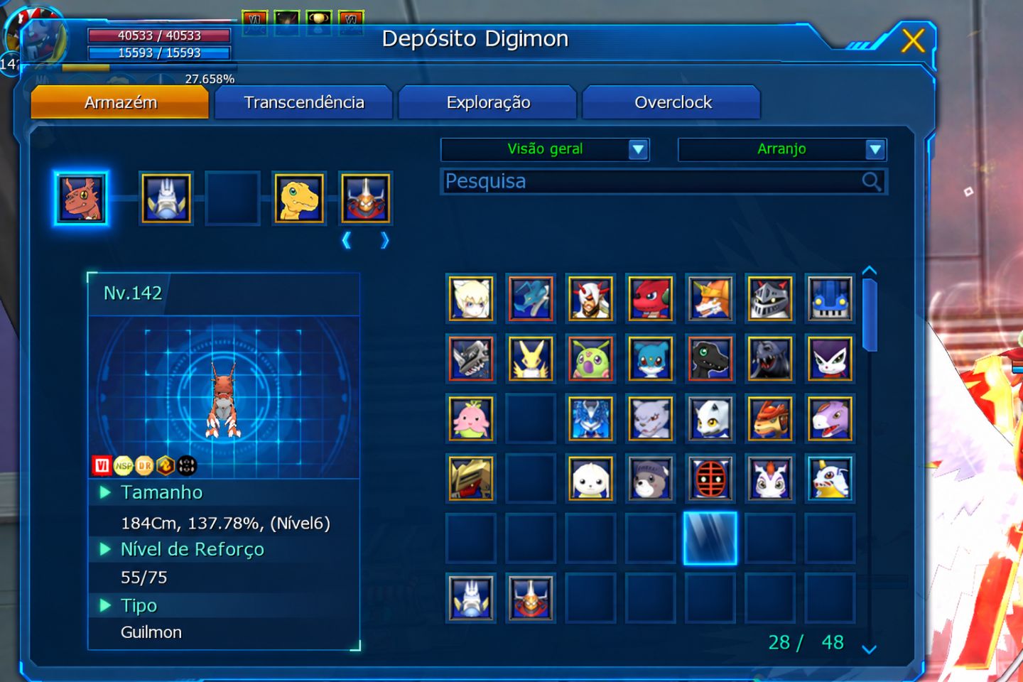 Conta com Rank U e Set Yolei