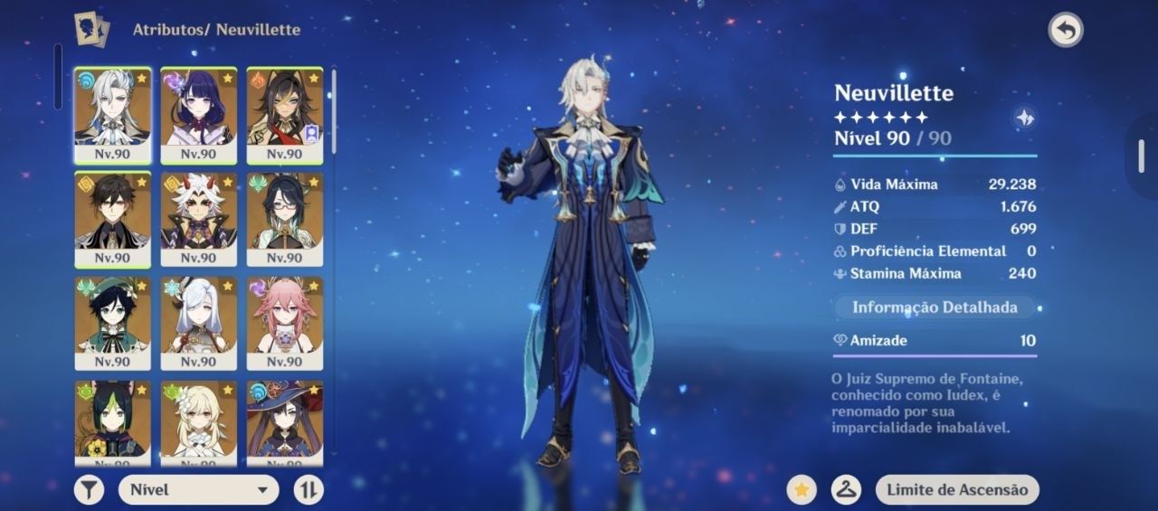 CONTA AR59 COM NEUVILLETTE + C2 RAIDEN + C1 ZHONGLI + ITTO +++