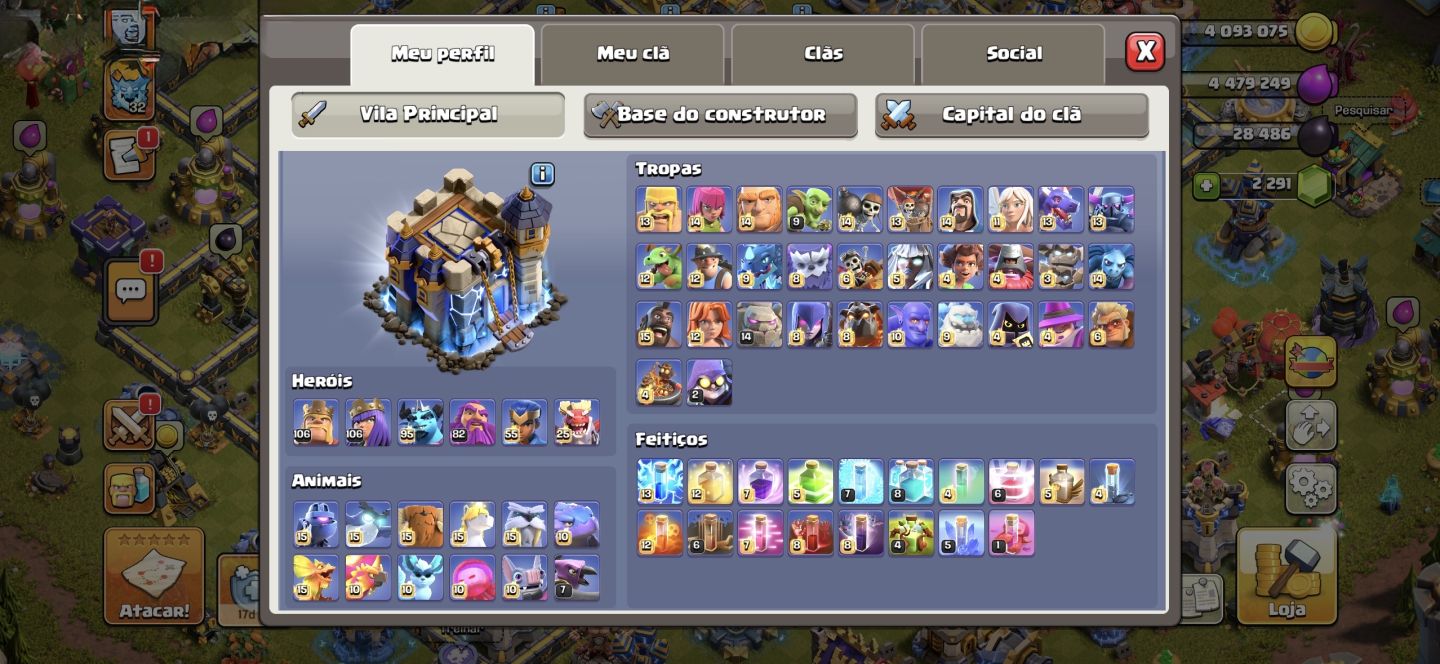 Conta cv 18, 99% maximizado, habilidades full, paisagem lendaria, diversas skins