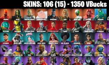 106 Skins SPIDER-MAN (NO WAY HOME) | WAR MACHINE | DOOM | EMMA FROST | 1350 VB