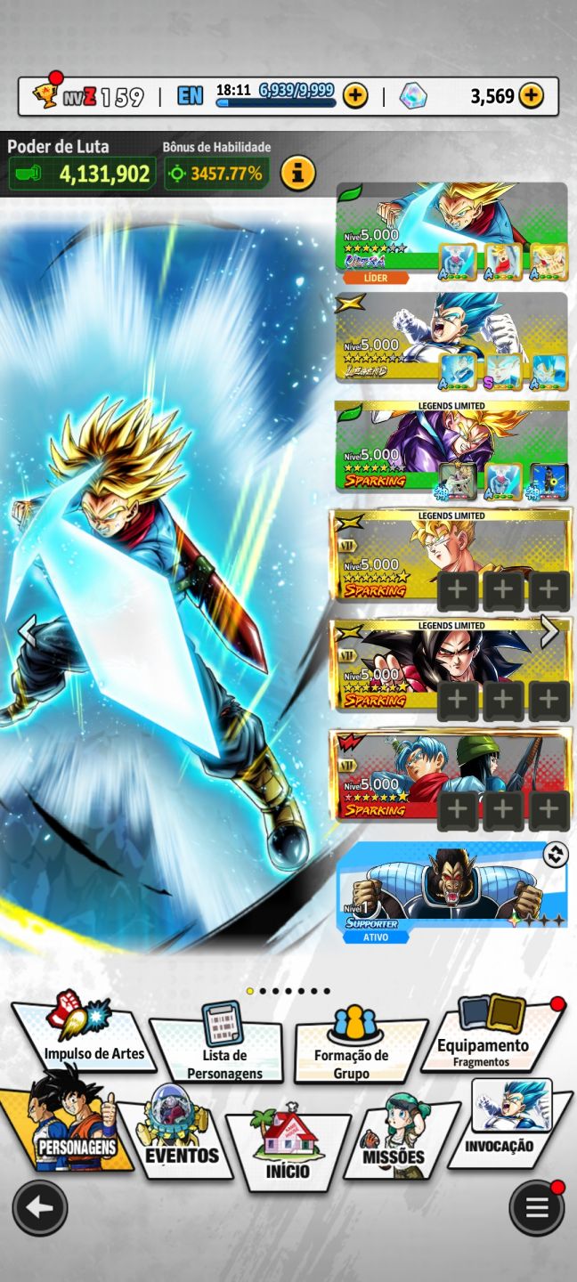 Dragon ball legend com novos personagens