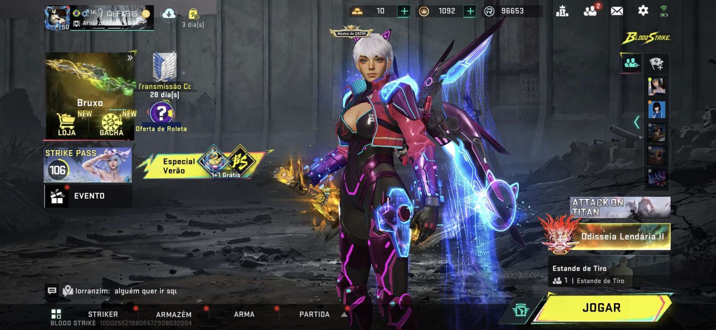 Conta boa, com espada nexus e 3 evos
