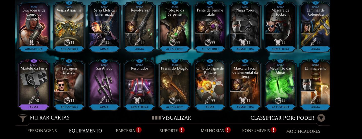 Conta mortal Kombat com vários ouros de desafio no X