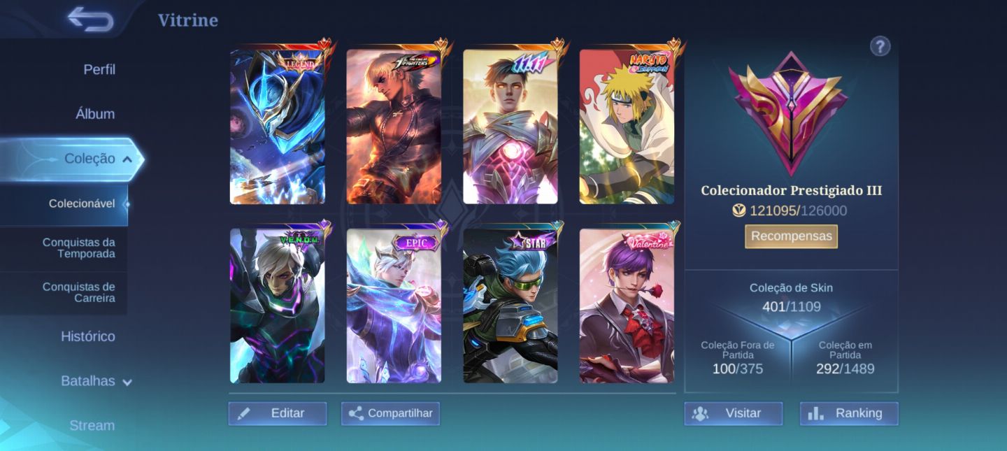 CONTA MBL JA NO GLORIA,COM MUITAS SKINS!!!!