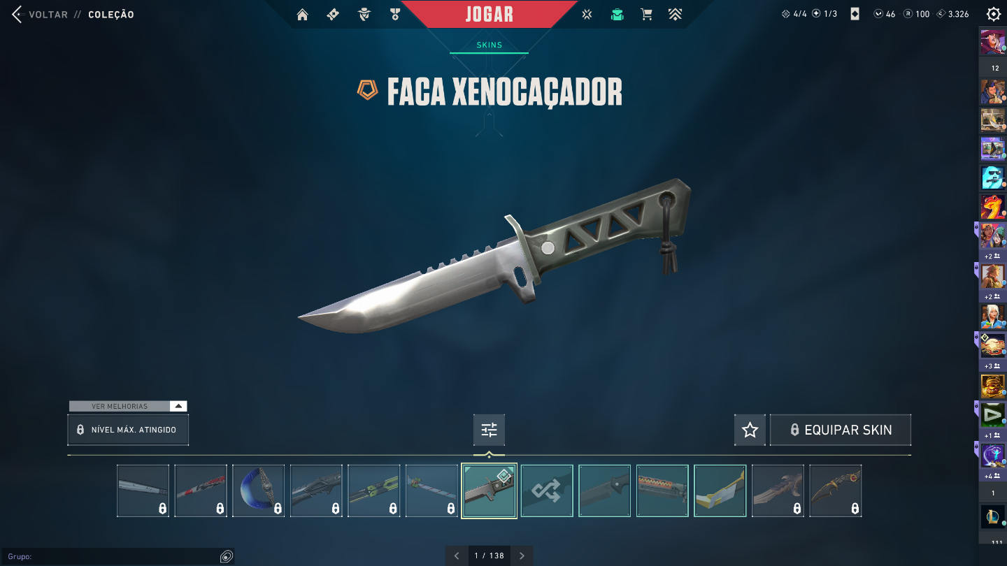 Conta de valorant com várias skins elo ouro 3 1300 gastos