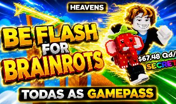 (MENOR PREÇO) Be Flash For Brainrots | VIP + Mutation + Treadmill
