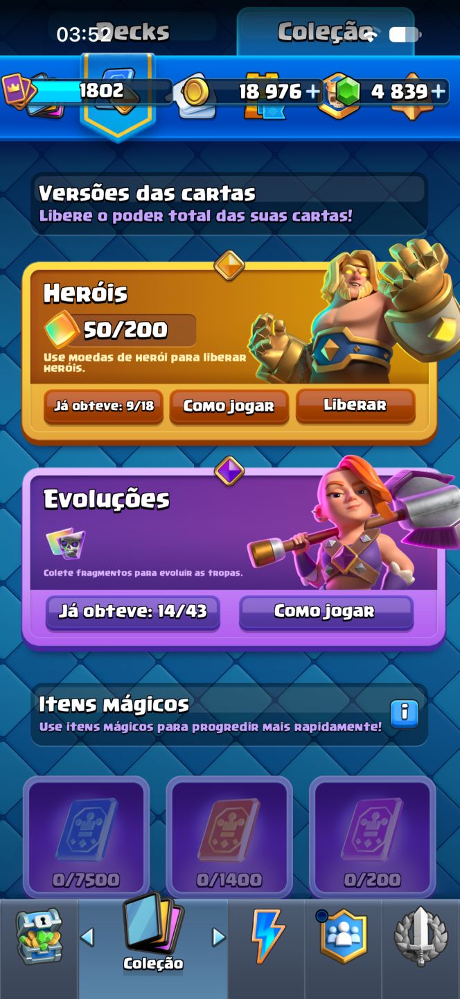 Conta clash royale, 10 anos com várias cartas full