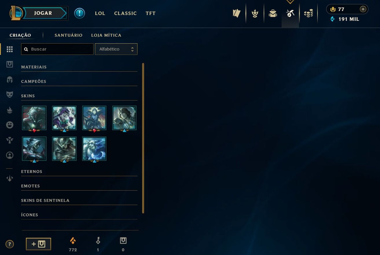 CONTA LOL BR 617 SKINS PLATINA III COM DADOS QUASE 200K DE EA PREÇO NEGOCIÁVEL