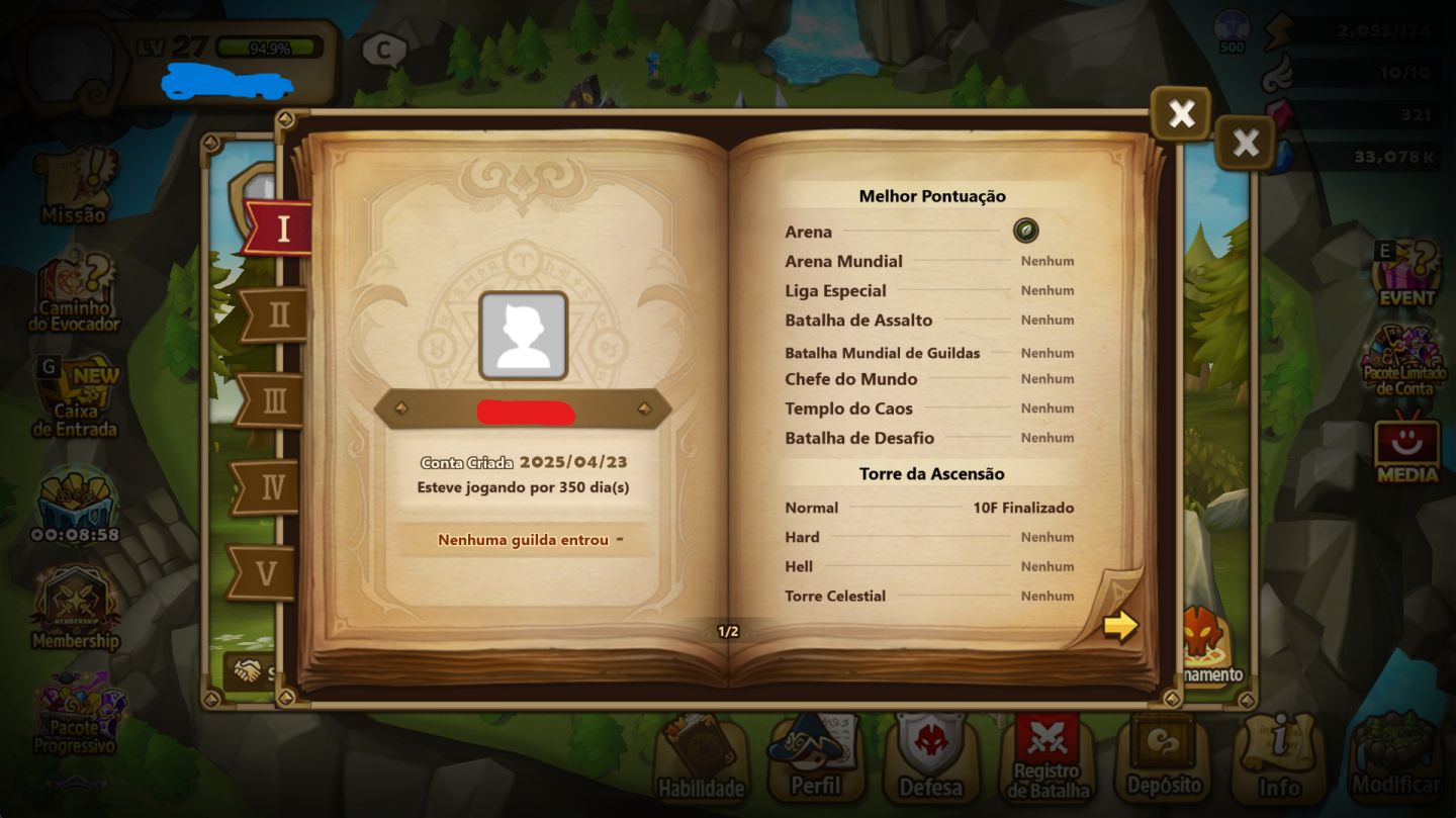 CONTA COM NICKI LD5 + 200+ SUMMONS + START PERFEITO