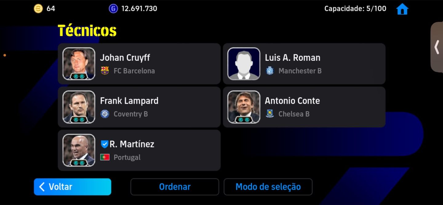 CONTA DE EFOOTBALL MOBILE GEMADA