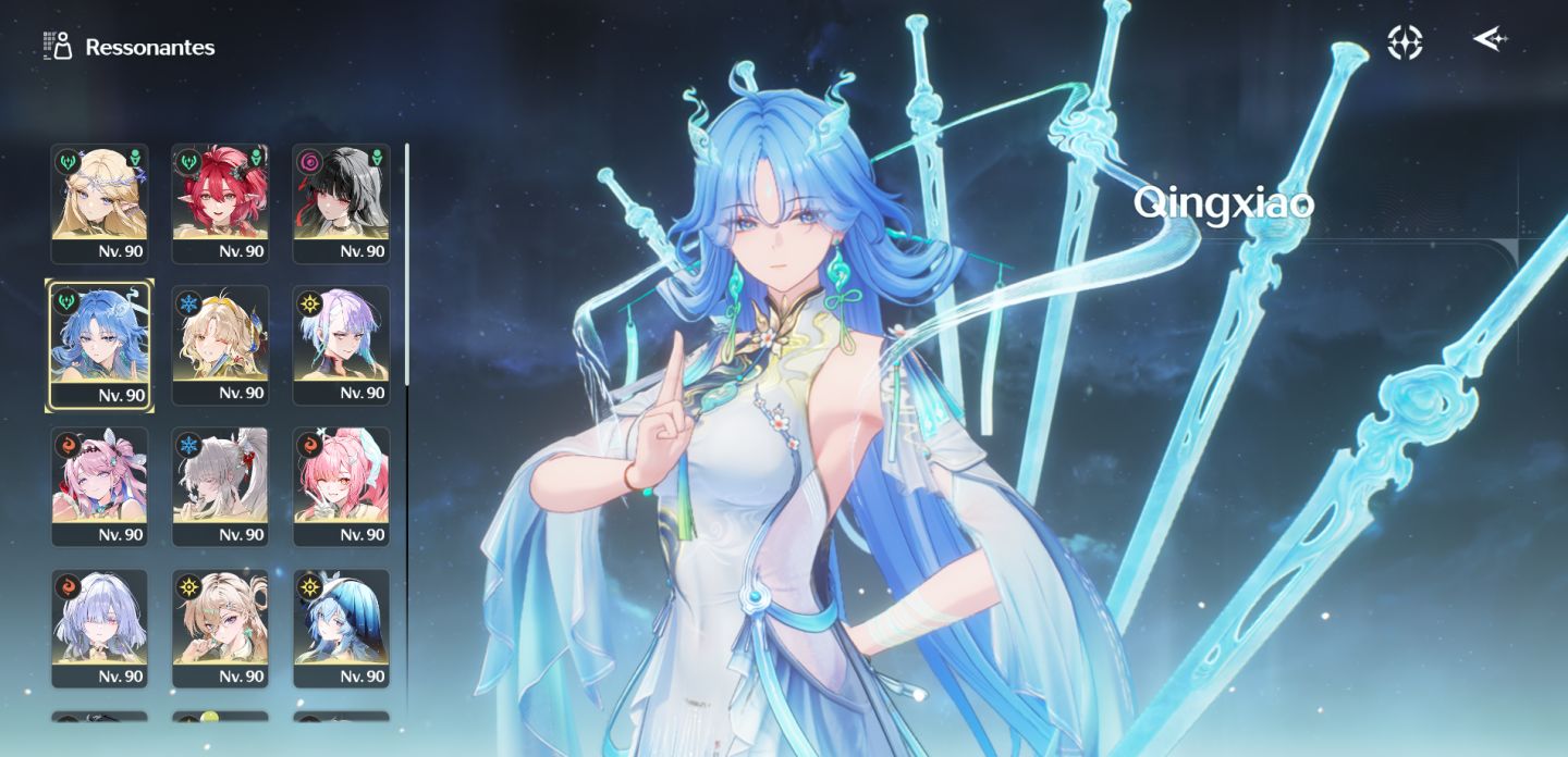 Conta endgame wuwa com MUITOS personagens meta + armas