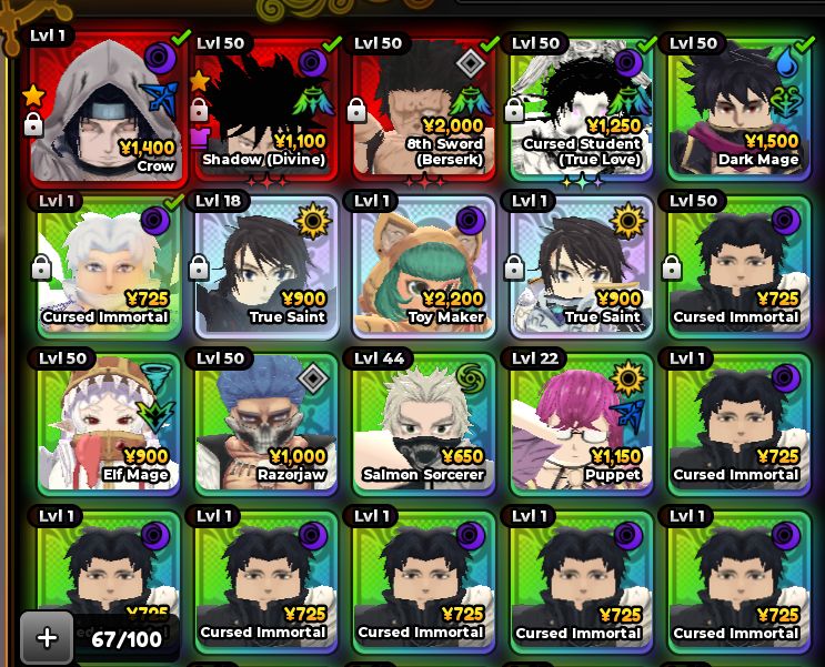 CONTA ANIME EXPEDITIONS MEGUMI ZARAKI YUTA DARK MAGE UNBOND + ITACHI + 5K GEMAS