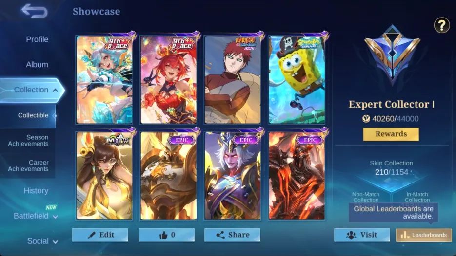 CONTA MOBILE LEGENDS COM 210 SKINS [SMURF] LEIA DESCRIÇÃO