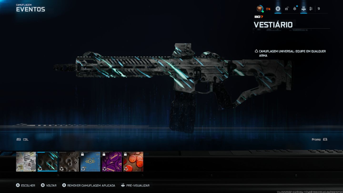 Conta bo7 com todas camuflagens e skin lendaria horizonte nexus mais algun itens