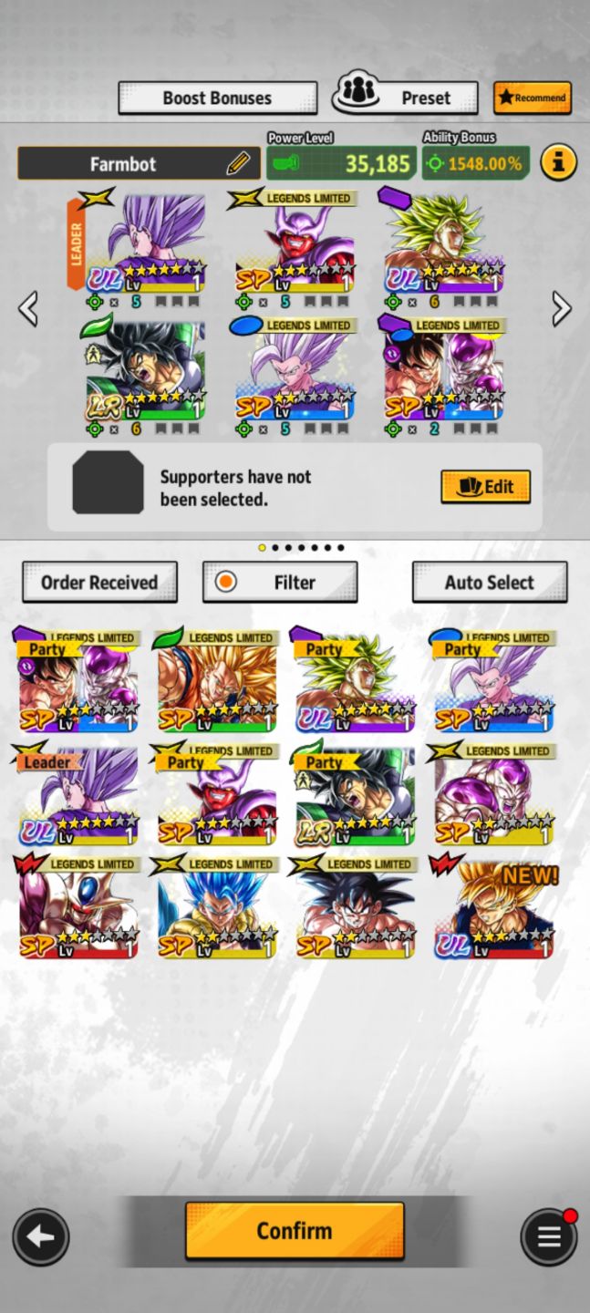 Dragon ball legends conta ultra LF