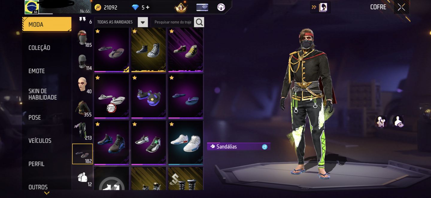 Conta Free Fire Angelical Verde - Skins Antigas - Muito top