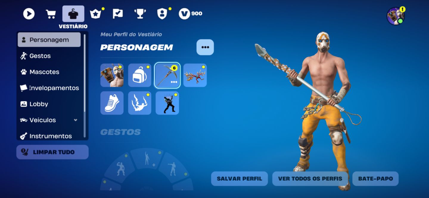 CONTA FORTNITE/ 900 VBUKS/ MUDANÇA DE TODOS OS DADOS/ + 100 skins