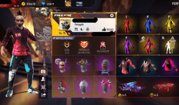 CONTA FREE FIRE COM PRIMEIRO TERCEIRO SETIMO PASSE RAGNAROK MESTRE S6 S7 PRIME 8