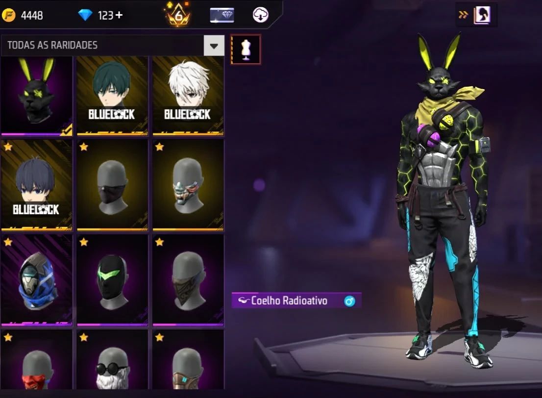 Conta Free Fire Rara Gemada com Steampunk, Angelical, Punho, Bandeirao, Barbinha