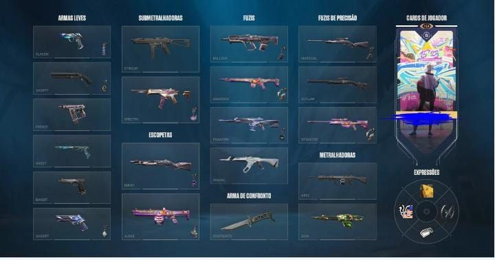 Conta valorant com skins GHOST GAIA, XENOHUNTER, KARAMBIT RECONHECIMENTO , VANDA