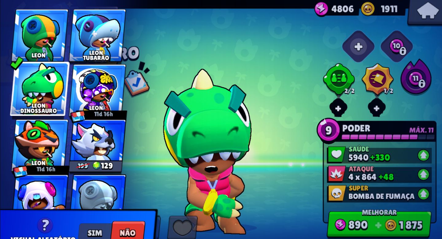 [ BRAWL STAR ] 18.789 Troféus + Buzz Godzilla Vermelho e Kit Poder 11