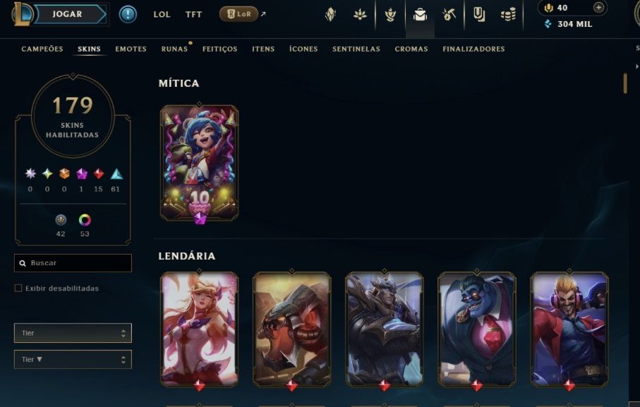 CONTA LOL | 200+ SKINS | 500K EA | UNRANKED | 1.5KK SORAKA | 100% SEGURA