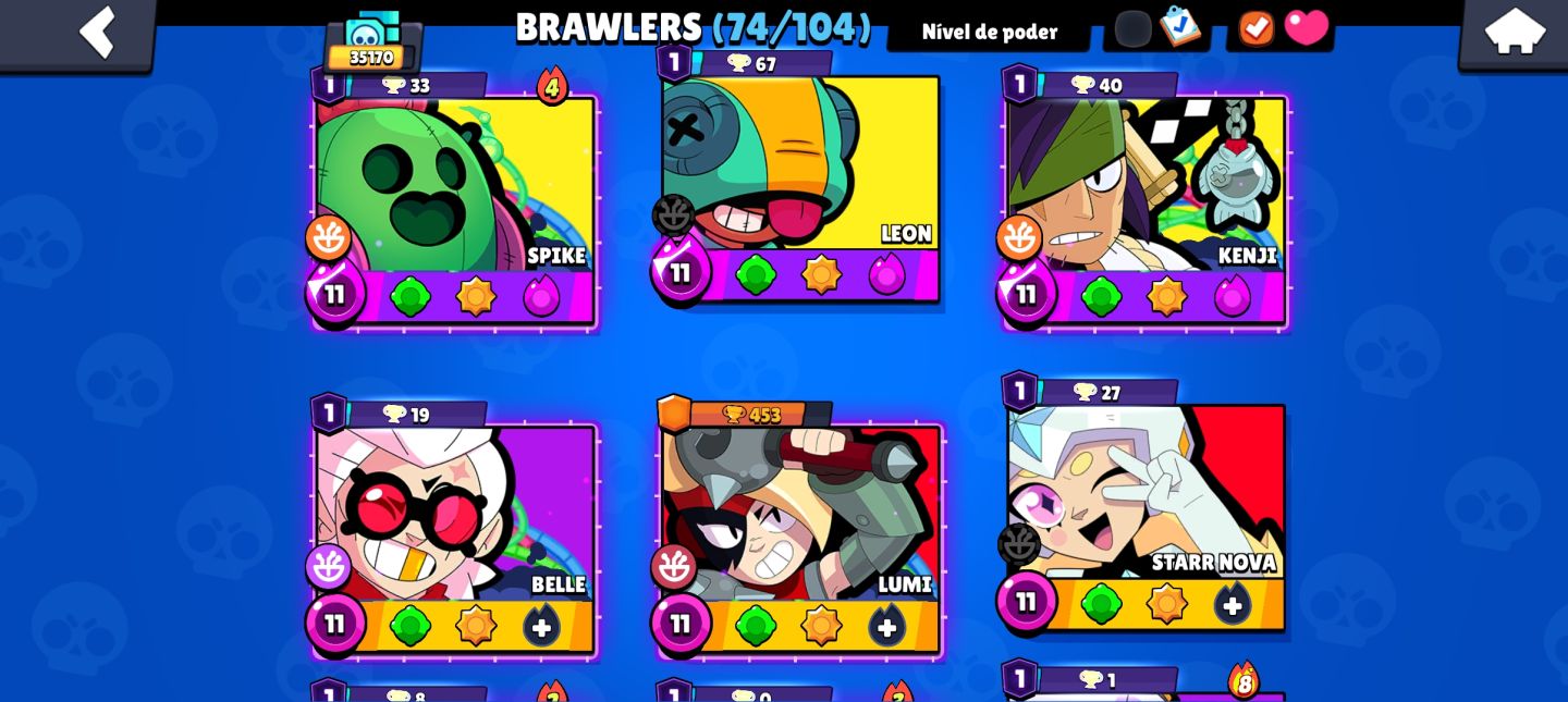 CONTA BRAWL STARS RARA